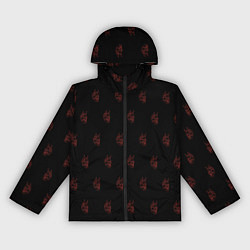 Ветровка с капюшоном женская Маска японского демона, цвет: 3D-черный