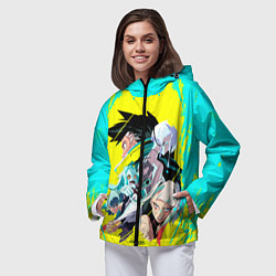 Ветровка с капюшоном женская Команда раннеров, цвет: 3D-черный — фото 2