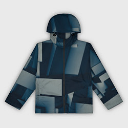 Ветровка с капюшоном женская Множество объёмных прямоугольников и фигур, цвет: 3D-черный