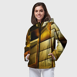 Ветровка с капюшоном женская Золото, цвет: 3D-черный — фото 2
