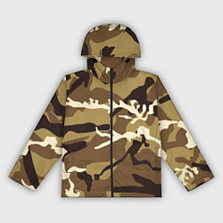 Ветровка с капюшоном женская Камуфляж Woodland осень крупный, цвет: 3D-черный
