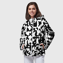 Ветровка с капюшоном женская Камуфляж Cowskin средний, цвет: 3D-белый — фото 2