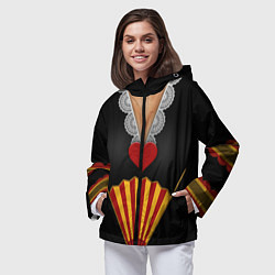 Ветровка с капюшоном женская Червонная королева Верх, цвет: 3D-черный — фото 2