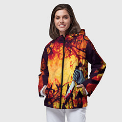 Ветровка с капюшоном женская В ночь на Хэллоуин, цвет: 3D-черный — фото 2