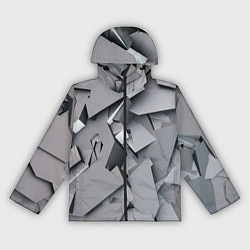Ветровка с капюшоном женская Металлическая хаотичная броня, цвет: 3D-черный