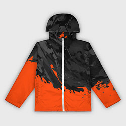 Ветровка с капюшоном женская Black & Orange, цвет: 3D-белый