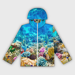 Ветровка с капюшоном женская Дно морское, цвет: 3D-белый