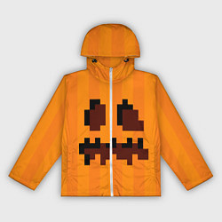Ветровка с капюшоном женская Тыква - Майнкрафт - Хеллоуин, цвет: 3D-белый