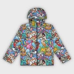 Ветровка с капюшоном женская Сумасшедший поп-арт, цвет: 3D-черный