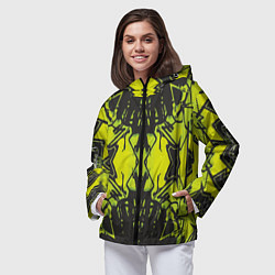 Ветровка с капюшоном женская Расплывчатый узор, цвет: 3D-черный — фото 2