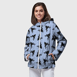 Ветровка с капюшоном женская Эстетика Новогодние олени, цвет: 3D-белый — фото 2