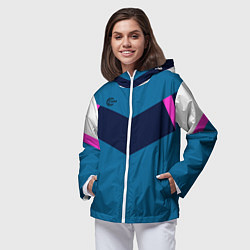 Ветровка с капюшоном женская FIRM в стиле 90х, цвет: 3D-белый — фото 2