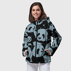 Ветровка с капюшоном женская Panda summer song, цвет: 3D-черный — фото 2