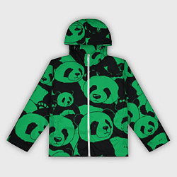 Ветровка с капюшоном женская Panda green pattern, цвет: 3D-белый