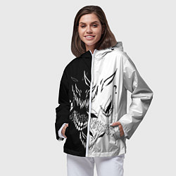 Ветровка с капюшоном женская Drain Face ZXC, цвет: 3D-белый — фото 2