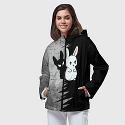 Ветровка с капюшоном женская Теневой зайка, цвет: 3D-черный — фото 2
