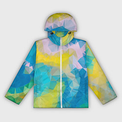 Ветровка с капюшоном женская Blue abstraction, цвет: 3D-белый
