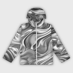 Ветровка с капюшоном женская Плавленное серебро, цвет: 3D-белый