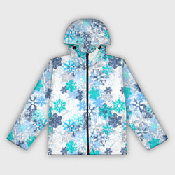 Ветровка с капюшоном женская Снежные узоры, цвет: 3D-черный