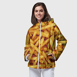 Ветровка с капюшоном женская Картошка фри, цвет: 3D-белый — фото 2