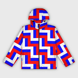 Ветровка с капюшоном женская Плетение триколор, цвет: 3D-черный