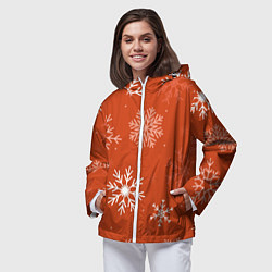 Ветровка с капюшоном женская Orange snow, цвет: 3D-белый — фото 2