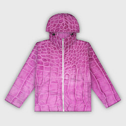Ветровка с капюшоном женская Кожа - текстура - pink, цвет: 3D-белый