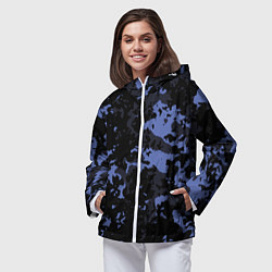 Ветровка с капюшоном женская Тёмно-синий камуфляж, цвет: 3D-белый — фото 2
