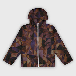 Ветровка с капюшоном женская Стеклянная тёмная геометрическая текстура, цвет: 3D-белый