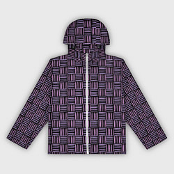 Ветровка с капюшоном женская Паттерн из розовых линий, цвет: 3D-белый