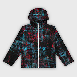 Ветровка с капюшоном женская Абстракт красного, голубого и чёного, цвет: 3D-белый