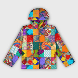 Ветровка с капюшоном женская Разноцветные лоскуты, цвет: 3D-черный