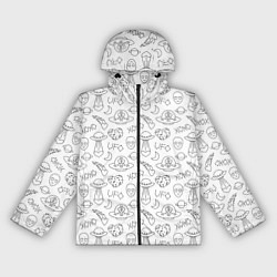 Ветровка с капюшоном женская Влюбленные пришельцы в бесконечном космосе, цвет: 3D-черный