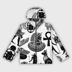 Ветровка с капюшоном женская Египетские знаки, цвет: 3D-черный