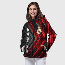 Ветровка с капюшоном женская Real Madrid art, цвет: 3D-черный — фото 2