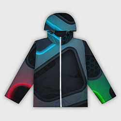 Ветровка с капюшоном женская Абстракция металл, цвет: 3D-белый