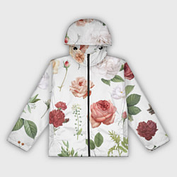 Женская ветровка Гербарий цветов на белом фоне