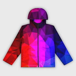 Ветровка с капюшоном женская Битва градиентов неон, цвет: 3D-черный