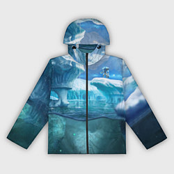 Ветровка с капюшоном женская Subnautica - КРАБ на леднике, цвет: 3D-черный