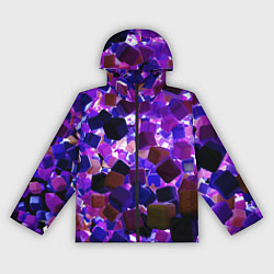 Ветровка с капюшоном женская Разноцветные воздушные кубики, цвет: 3D-черный