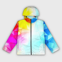 Ветровка с капюшоном женская Gradient colors geometry, цвет: 3D-черный