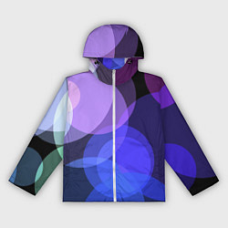 Ветровка с капюшоном женская Цветные диски, цвет: 3D-белый