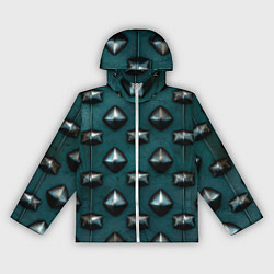 Ветровка с капюшоном женская Зелёная шипованная броня, цвет: 3D-белый