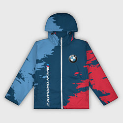 Ветровка с капюшоном женская BMW m performance grunge, цвет: 3D-белый