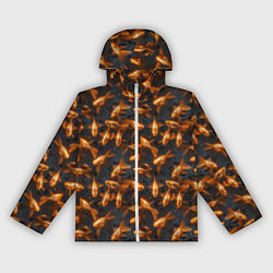 Ветровка с капюшоном женская Паттерн из золотых рыбок, цвет: 3D-белый