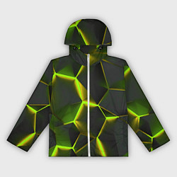 Ветровка с капюшоном женская Разлом неоновых плит, цвет: 3D-белый