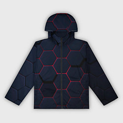 Ветровка с капюшоном женская Светящиеся стальная броня, цвет: 3D-черный