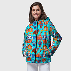 Ветровка с капюшоном женская Народный быт России, цвет: 3D-черный — фото 2