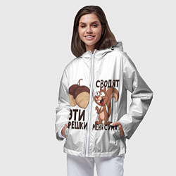 Ветровка с капюшоном женская ОреШки Сводят с Ума, цвет: 3D-белый — фото 2