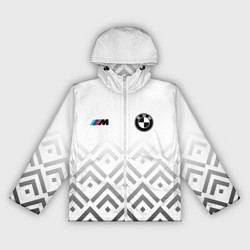 Ветровка с капюшоном женская BMW m power - белый, цвет: 3D-белый